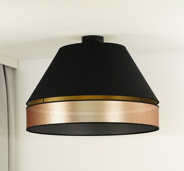 Lustră aplicată COPPER Duolla SHINY 1xE27/15W/230V d. 60 cm negru/cupru