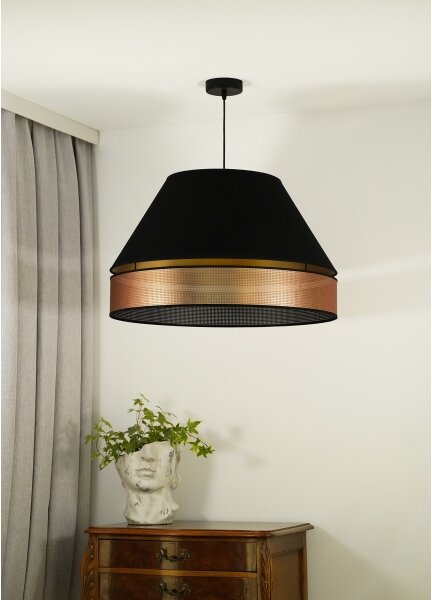 Lustră pe cablu COPPER Duolla SHINY 1xE27/15W/230V d. 60 cm negru/cupru