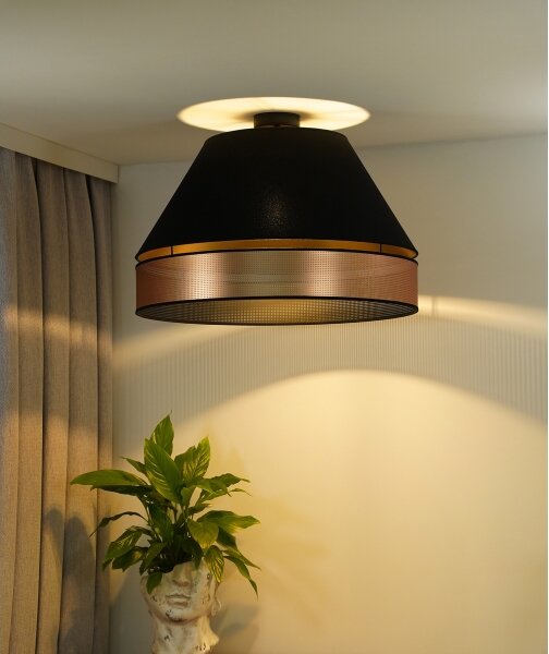 Lustră aplicată COPPER Duolla SHINY 1xE27/15W/230V d. 60 cm negru/cupru