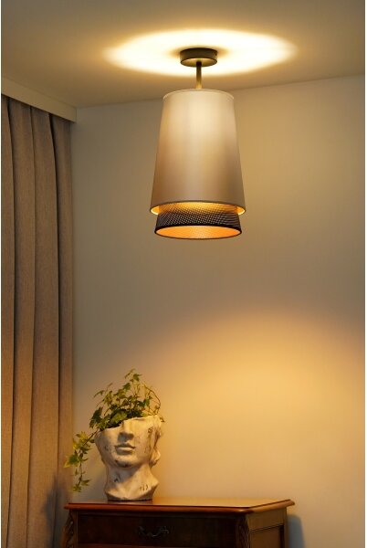 Lustră aplicată BELL Duolla SHINY 1xE27/15W/230V d. 25 cm argintiu/negru