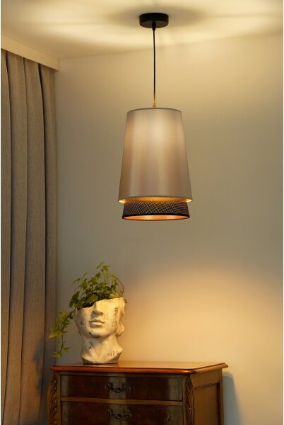 Lustră pe cablu BELL Duolla SHINY 1xE27/15W/230V d. 25 cm argintiu/negru