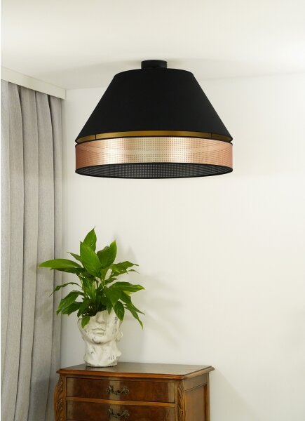 Lustră aplicată COPPER Duolla SHINY 1xE27/15W/230V d. 60 cm negru/cupru