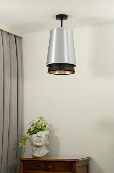 Lustră aplicată BELL Duolla SHINY 1xE27/15W/230V d. 25 cm argintiu/negru