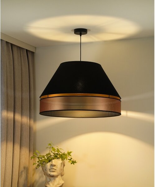 Lustră pe cablu COPPER Duolla SHINY 1xE27/15W/230V d. 60 cm negru/cupru