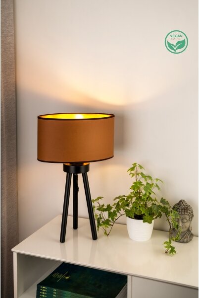 Lampă de masă OVAL Duolla VEGAN 1xE27/15W/230V d. 30 cm maro