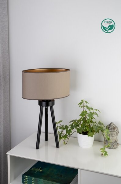Lampă de masă OVAL Duolla VEGAN 1xE27/15W/230V d. 30 cm bej