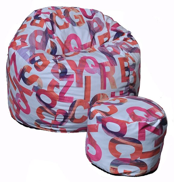 Set Fotoliu King Size cu Otoman (suport picioare), Material Textil - Scarlet Letters
