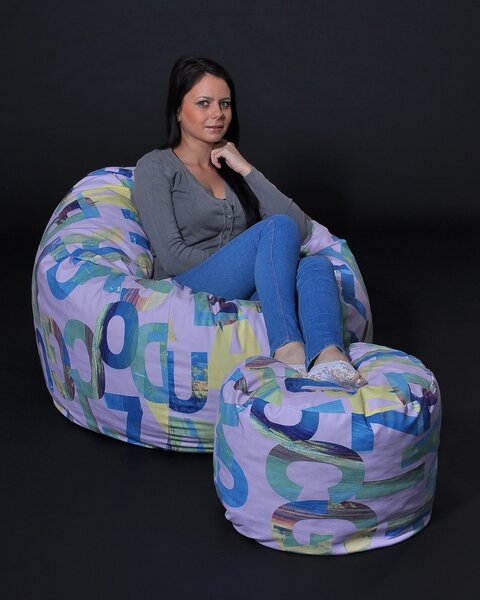 Set Fotoliu Matusalem cu Otoman (suport picioare), Material Textil - Serenity