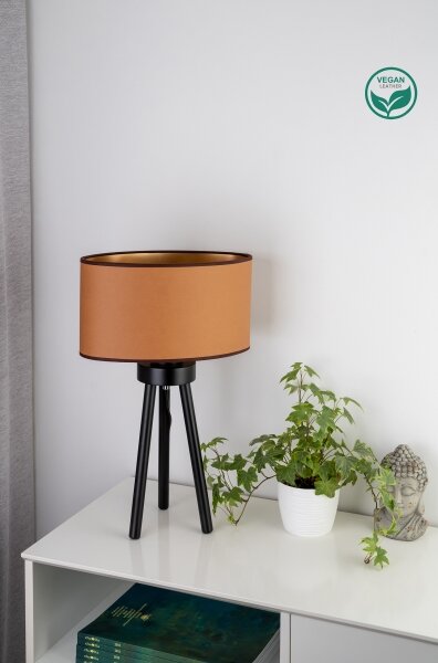 Lampă de masă OVAL Duolla VEGAN 1xE27/15W/230V d. 30 cm maro