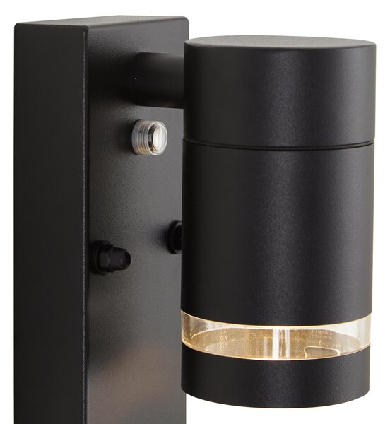 Lampă modernă de perete pentru exterior neagră IP44 cu senzor crepuscular - Ensam