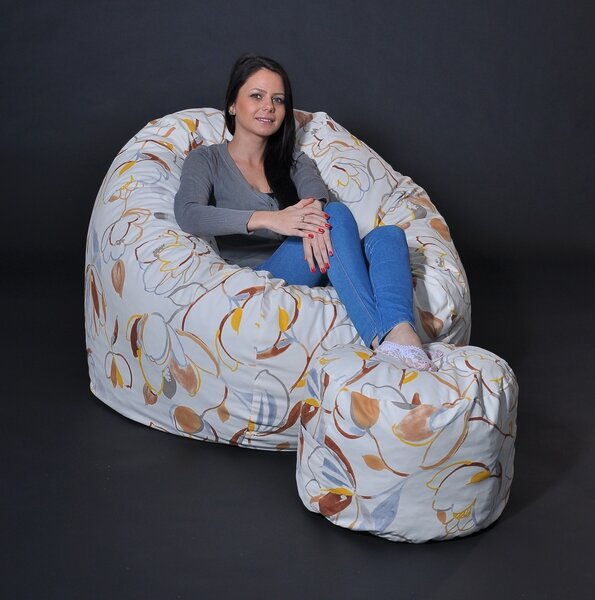 Set Fotoliu King Size cu Otoman (suport picioare), Material Textil - Blossom