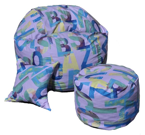 Set Fotoliu Matusalem cu Otoman (suport picioare) si Perna, Material Textil - Serenity