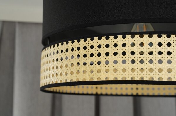 Lustră aplicată DOUBLE Duolla RATTAN 1xE27/15W/230V d. 40 cm negru/bej