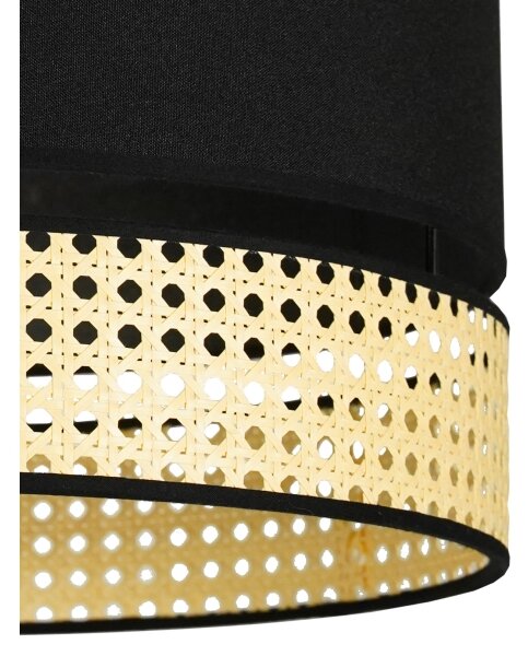 Lustră aplicată DOUBLE Duolla RATTAN 1xE27/15W/230V d. 40 cm negru/bej