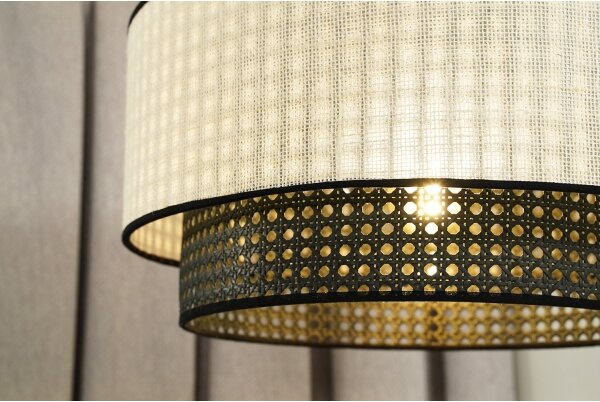 Lustră aplicată RATTAN Duolla YUTE 1xE27/15W/230V d. 45 cm crem/negru