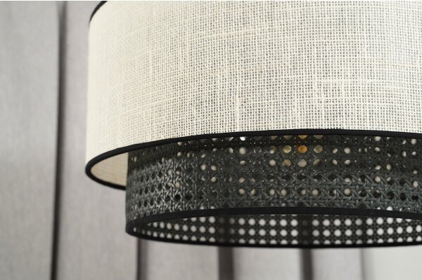 Lustră aplicată RATTAN Duolla YUTE 1xE27/15W/230V d. 45 cm crem/negru