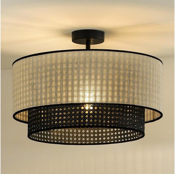 Lustră aplicată RATTAN Duolla YUTE 1xE27/15W/230V d. 45 cm crem/negru