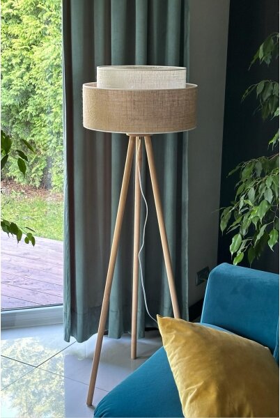 Lampadar YUTE Duolla BOHO 1xE27/15W/230V d. 45 cm maro/crem