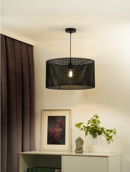 Lustră pe cablu ROLLER Duolla RATTAN 1xE27/15W/230V d. 45 cm negru