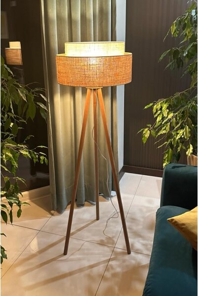Lampadar YUTE Duolla BOHO 1xE27/15W/230V d. 45 cm maro/crem