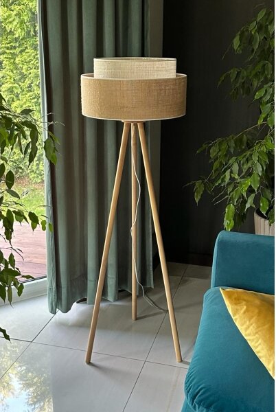 Lampadar YUTE Duolla BOHO 1xE27/15W/230V d. 45 cm maro/crem
