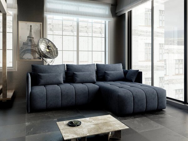 Colțar extensibil dumonde cu ladă de depozitare Malta Enjoy Antracit II 235x185 cm