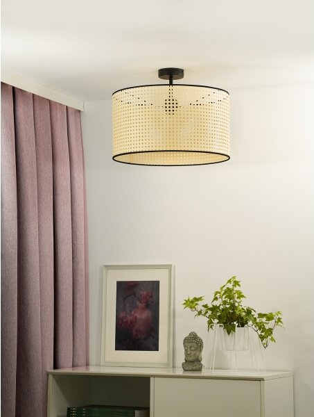 Lustră aplicată ROLLER Duolla RATTAN 1xE27/15W/230V d. 45 cm bej/negru