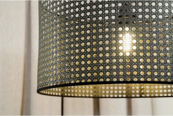 Lustră pe cablu ROLLER Duolla RATTAN 1xE27/15W/230V d. 45 cm negru