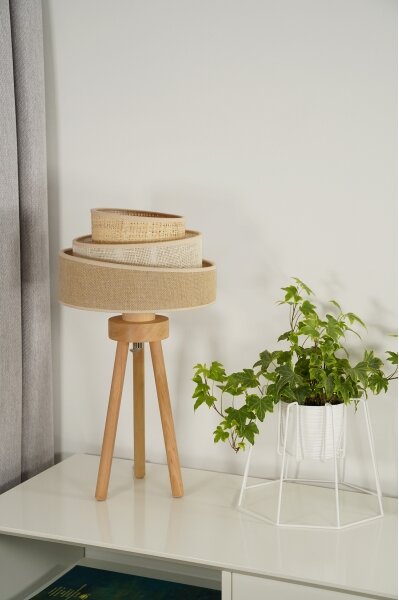 Lampă de masă YUTE Duolla TRIO 1xE27/15W/230V d. 25 cm maro/gri/bej