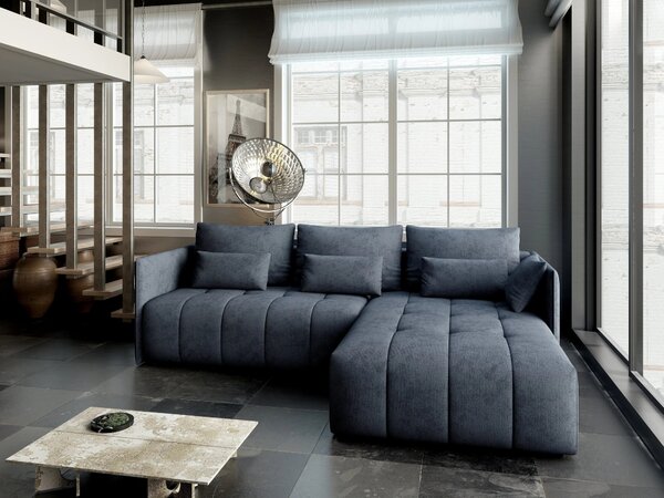 Colțar extensibil dumonde cu ladă de depozitare Malta Enjoy Antracit II 235x185 cm