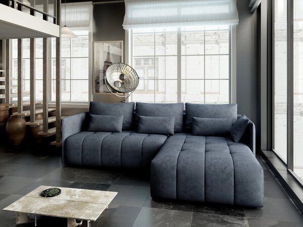 Colțar extensibil dumonde cu ladă de depozitare Malta Enjoy Antracit II 235x185 cm