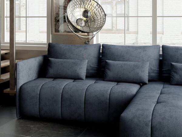 Colțar extensibil dumonde cu ladă de depozitare Malta Enjoy Antracit II 235x185 cm