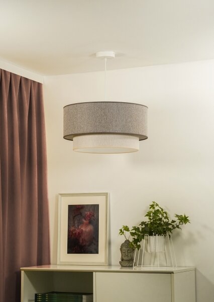 Duolla- Lustră pe cablu BOHO ECO RECYCLING 1xE27/15W/230V d. 45 cm maro/crem