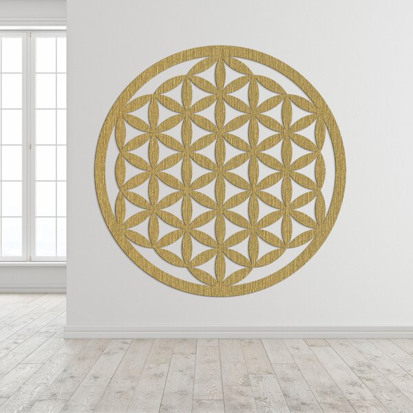 Decor de perete din lemn mandala floare de viață - VITAE