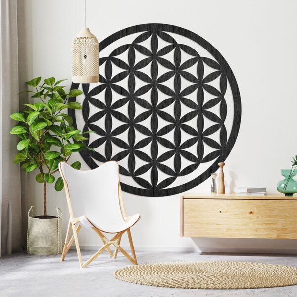 Decor de perete din lemn mandala floare de viață - VITAE