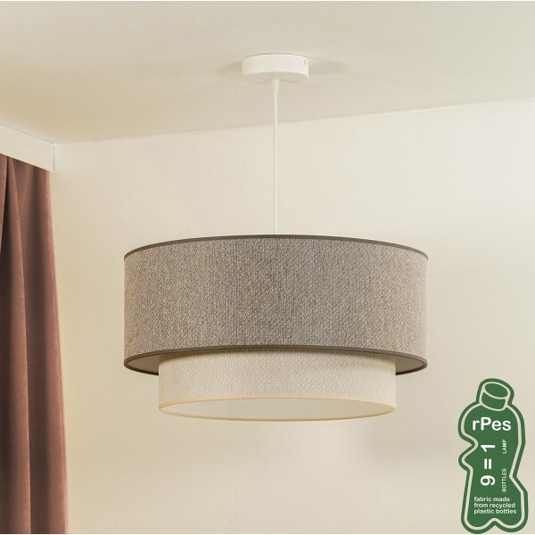 Duolla- Lustră pe cablu BOHO ECO RECYCLING 1xE27/15W/230V d. 45 cm maro/crem