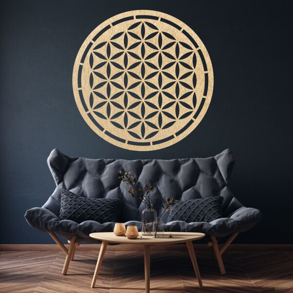 Mandala din lemn, decorațiune de perete | HAAMONY