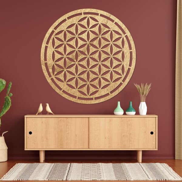 Mandala din lemn, decorațiune de perete | HAAMONY