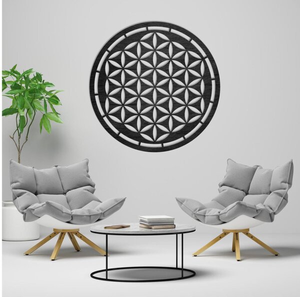 Mandala din lemn, decorațiune de perete | HAAMONY