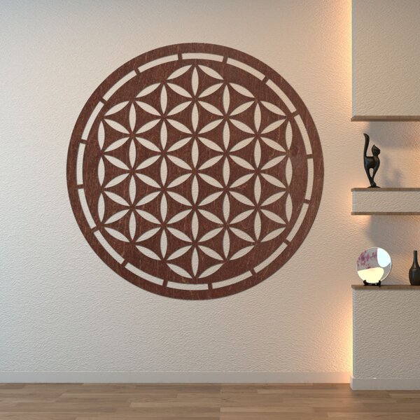 Mandala din lemn, decorațiune de perete | HAAMONY