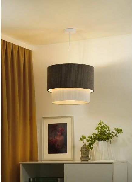 Lustră pe cablu Duolla CORDUROY 1xE27/15W/230V d. 40 cm maro/crem