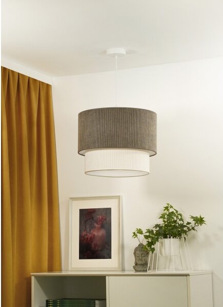 Lustră pe cablu Duolla CORDUROY 1xE27/15W/230V d. 40 cm maro/crem