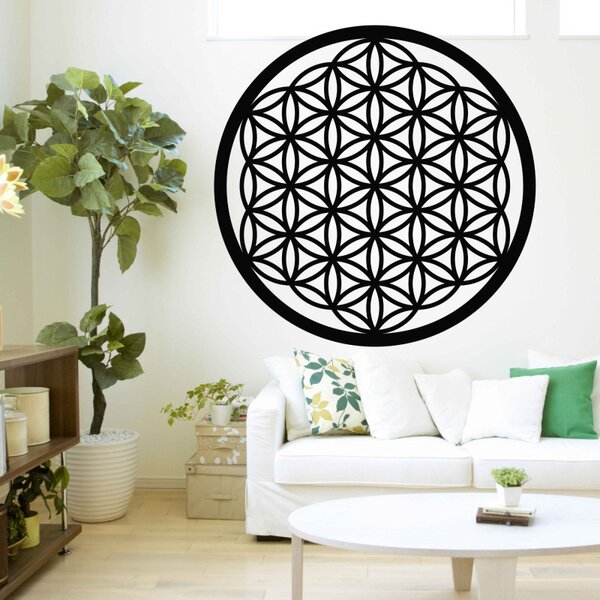 Pictură murală Mandala din lemn | Floarea Vieții