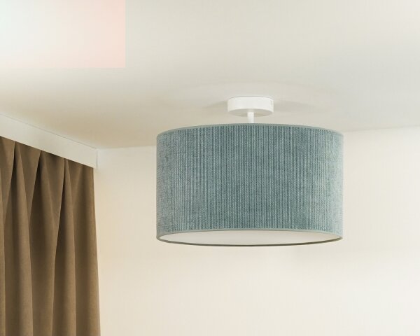 Lustră aplicată Duolla CORDUROY 1xE27/15W/230V d. 40 cm albastru deschis