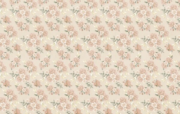 Fototapet Motiv floral pe fond bej, Fototapet flori, Fototapet populare, t00809v1 - Tapeko.ro