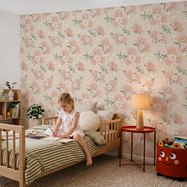 Fototapet Motiv floral pe fond bej, Fototapet flori, Fototapet populare, t00809v1 - Tapeko.ro