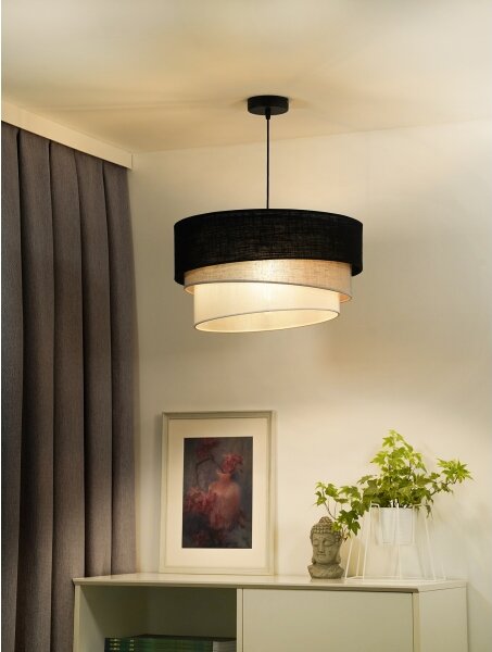 Lustră pe cablu Duolla TRIO 1xE27/15W/230V d. 45 cm negru/gri/alb