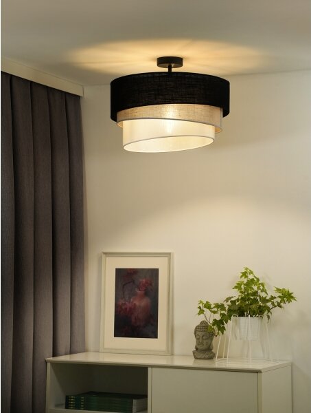 Lustră aplicată Duolla TRIO 1xE27/15W/230V d. 45 cm negru/gri/alb