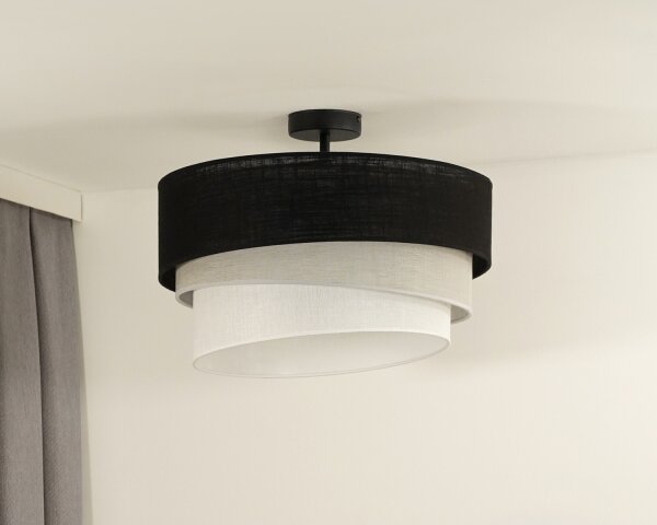 Lustră aplicată Duolla TRIO 1xE27/15W/230V d. 45 cm negru/gri/alb
