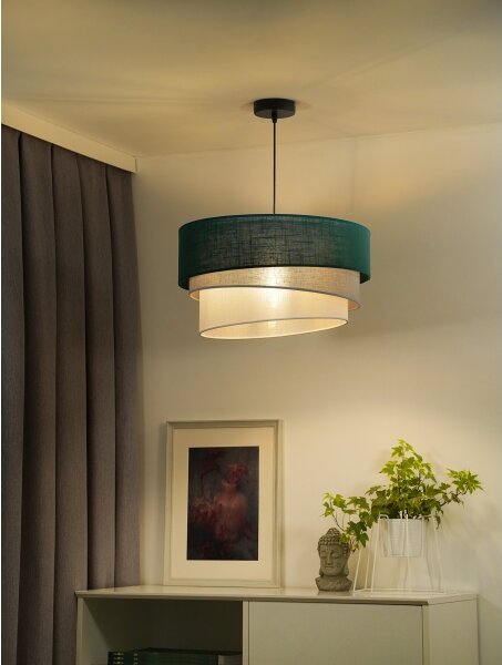 Lustră pe cablu Duolla TRIO 1xE27/15W/230V d. 45 cm verde/gri/alb